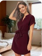 V-neck Short Sleeve Dress…