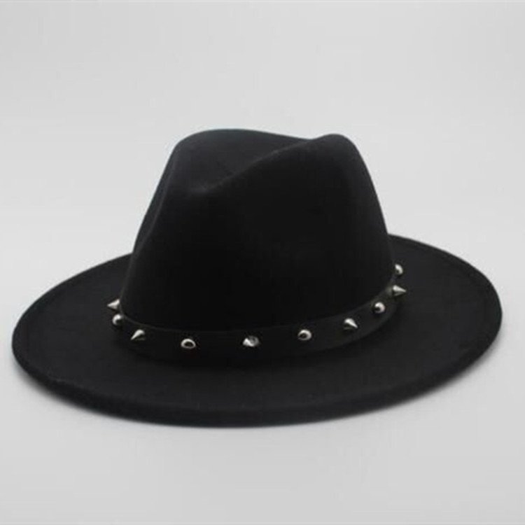 New Style Rivet Accessories Top Hat For Men and Women Woolen Hats - Image 4