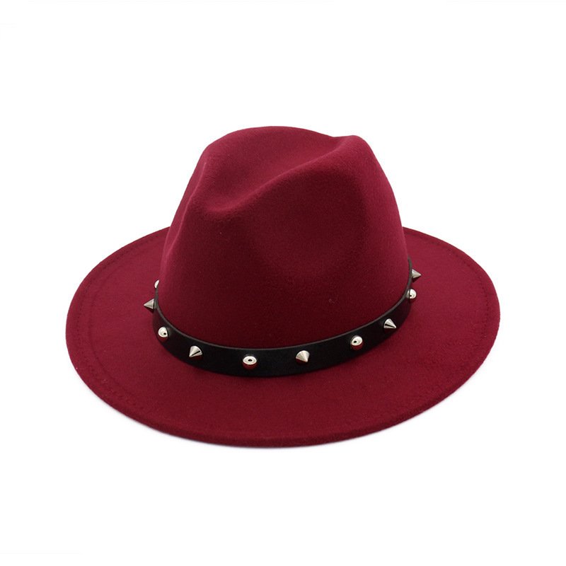 New Style Rivet Accessories Top Hat For Men and Women Woolen Hats - Image 7