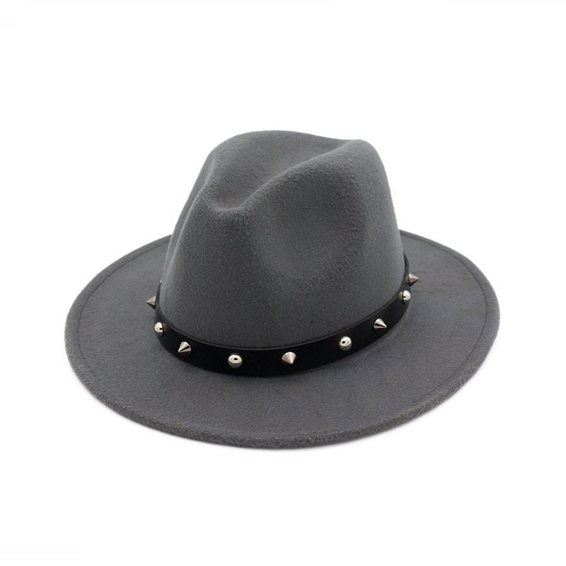 New Style Rivet Accessories Top Hat For Men and Women Woolen Hats - Image 9
