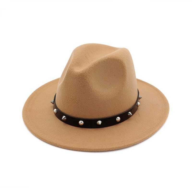 New Style Rivet Accessories Top Hat For Men and Women Woolen Hats - Image 2