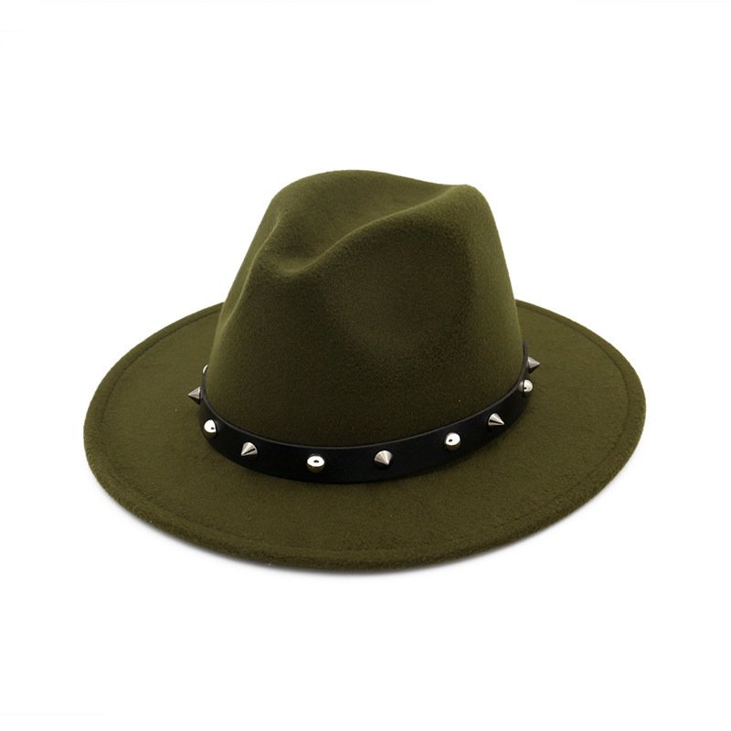 New Style Rivet Accessories Top Hat For Men and Women Woolen Hats - Image 6