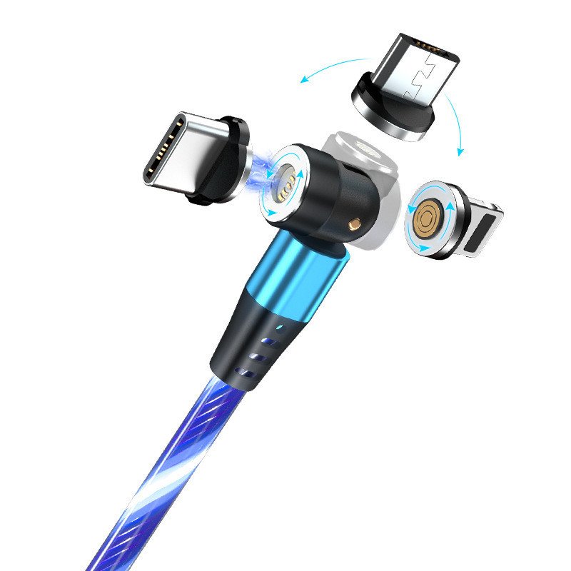 540 Rotate Luminous Magnetic Cable 3A Fast Charging Mobile Phone Charge Cable For LED Micro USB Type C For I Phone Cable - Image 10