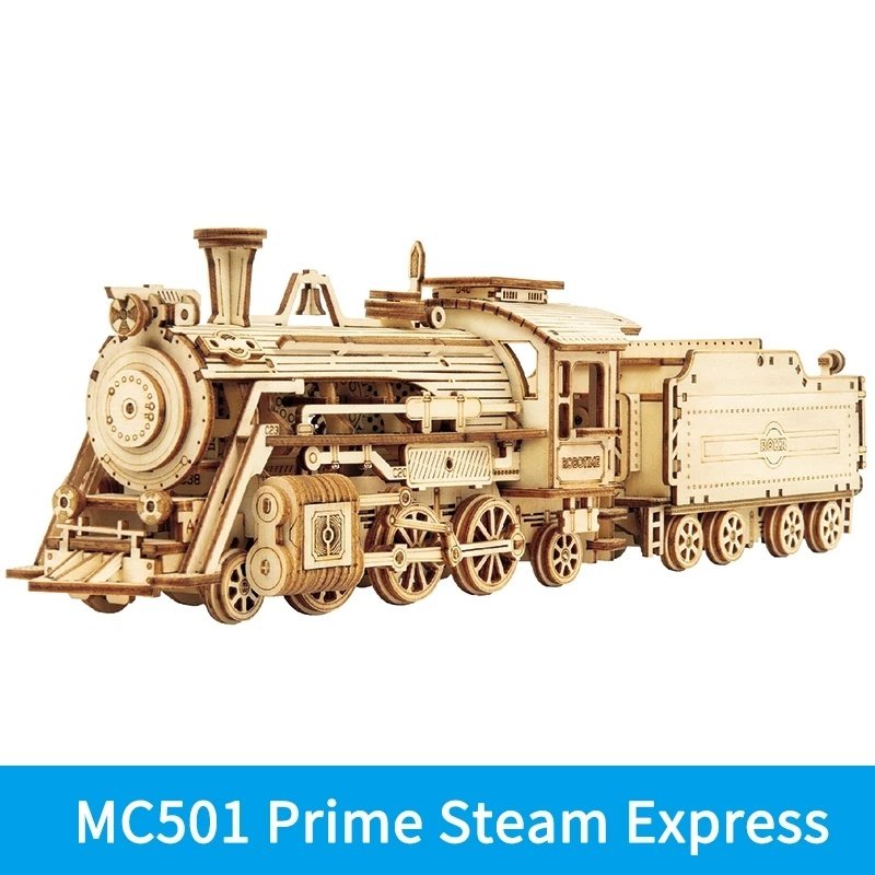 Robotime ROKR Train Model 3D Wooden Puzzle Toy Assembly Locomotive Model Building Kits for Children Kids Birthday Christmas Gift - Image 9