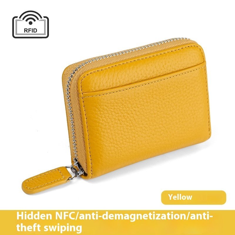 2024 RFID Genuine Leather Card Wallet Men Women Purse With Coin Pocket Zipper Credit Card Holder Small Wallets Bags - Image 8