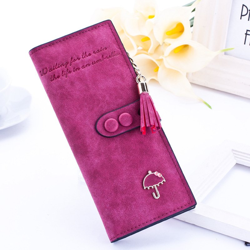 Lady's umbrella purse women long zipper wallets Korean plate handbag Taobao fast selling sanding Wallet - Image 5