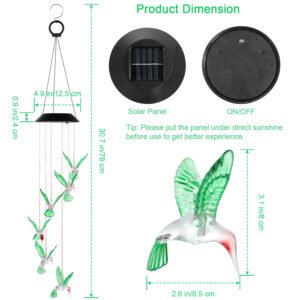 1Pc LED Solar Hummingbird…