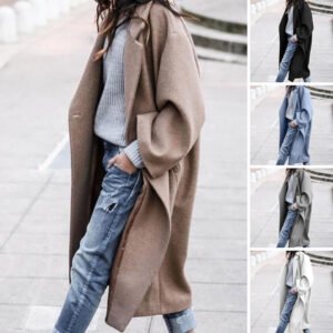 Casual Long Jacket With P…