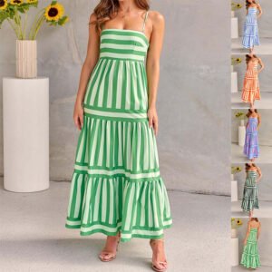 Summer Striped Printed Su…