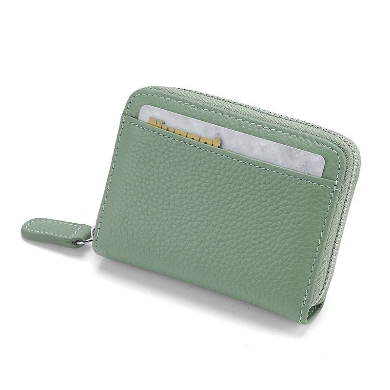 2024 RFID Genuine Leather Card Wallet Men Women Purse With Coin Pocket Zipper Credit Card Holder Small Wallets Bags - Image 7