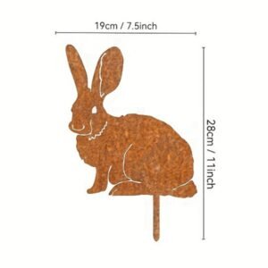 1pc Metal Bunny Yard Stak…