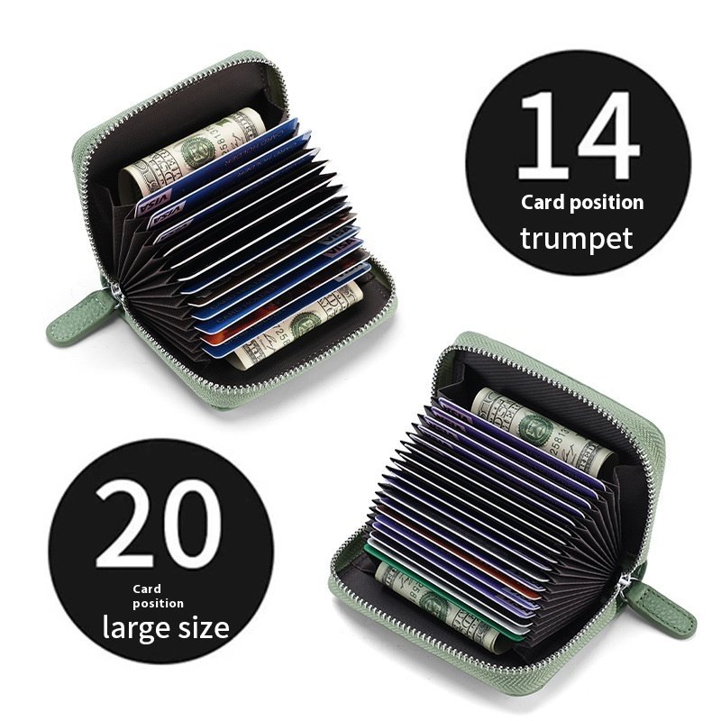 2024 RFID Genuine Leather Card Wallet Men Women Purse With Coin Pocket Zipper Credit Card Holder Small Wallets Bags - Image 10